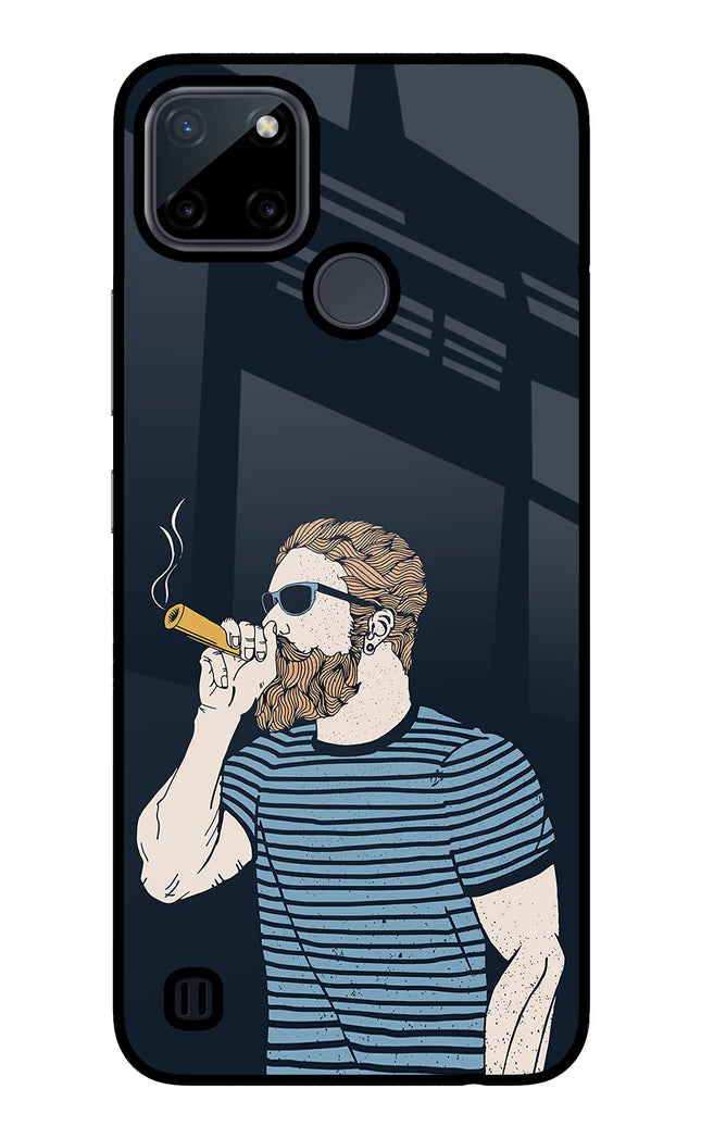 Smoking Realme C21Y/C25Y Glass Case Back Cover by Casekaro