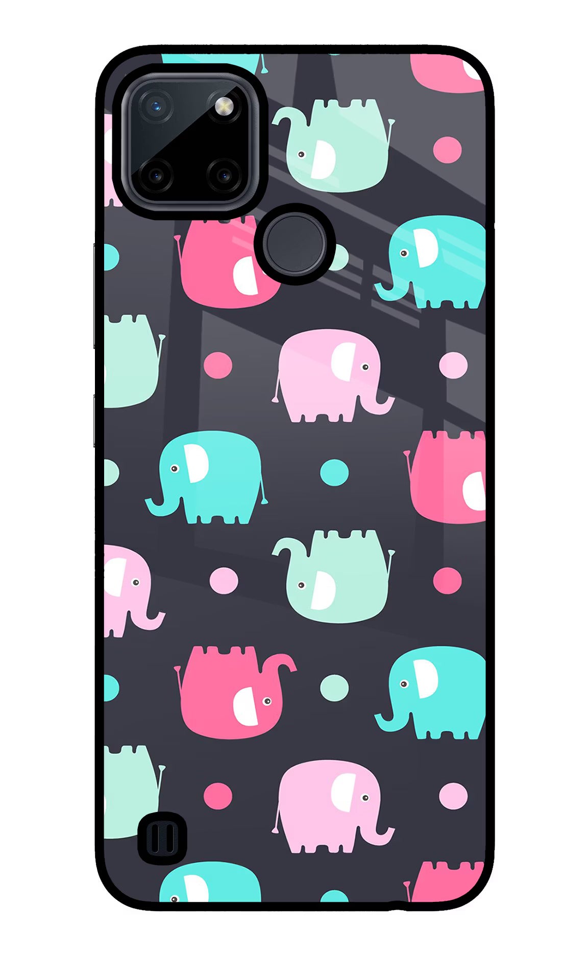 Elephants Realme C21Y/C25Y Glass Case Back Cover by Casekaro