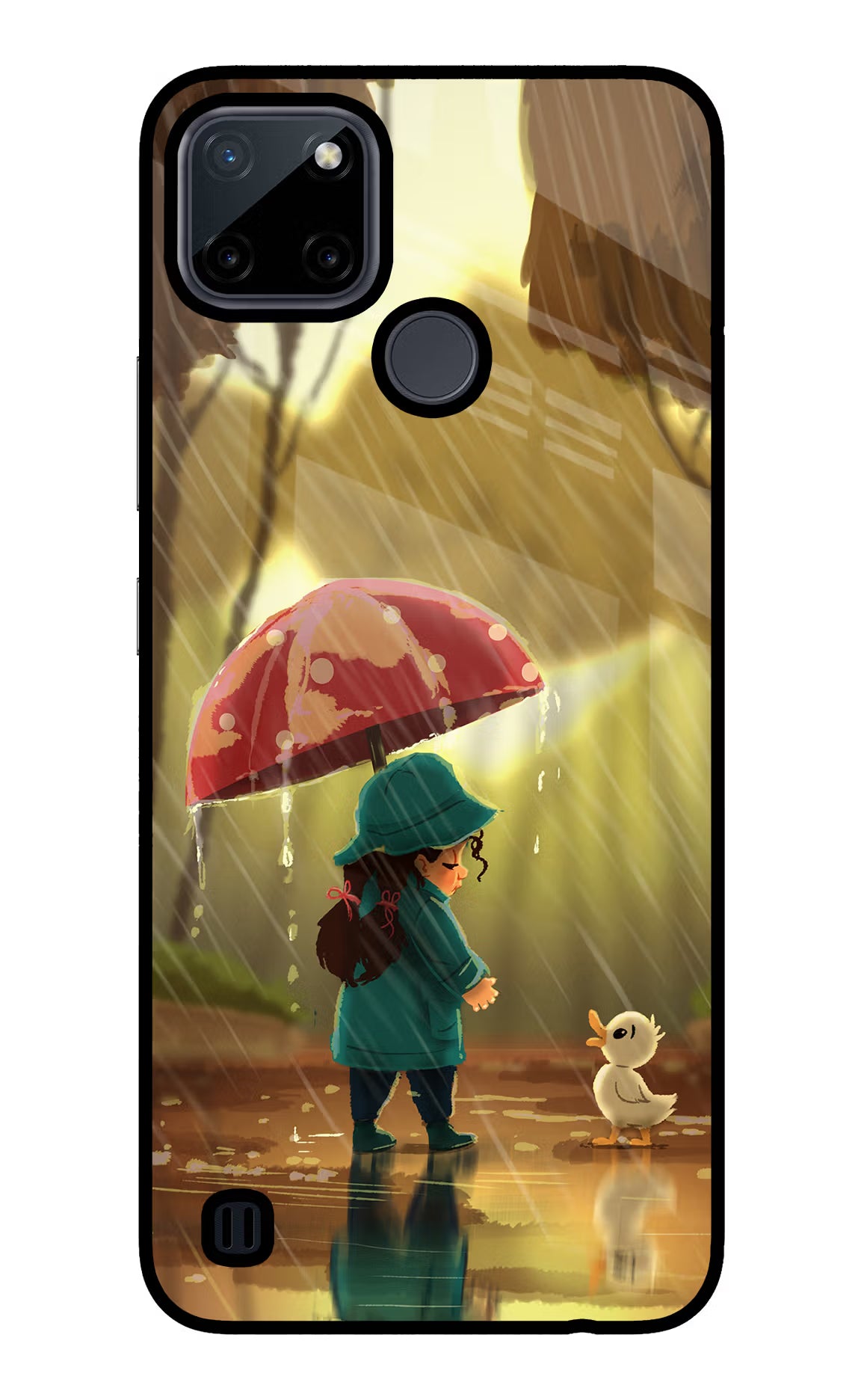 Rainy Day Realme C21Y/C25Y Glass Case Back Cover by Casekaro