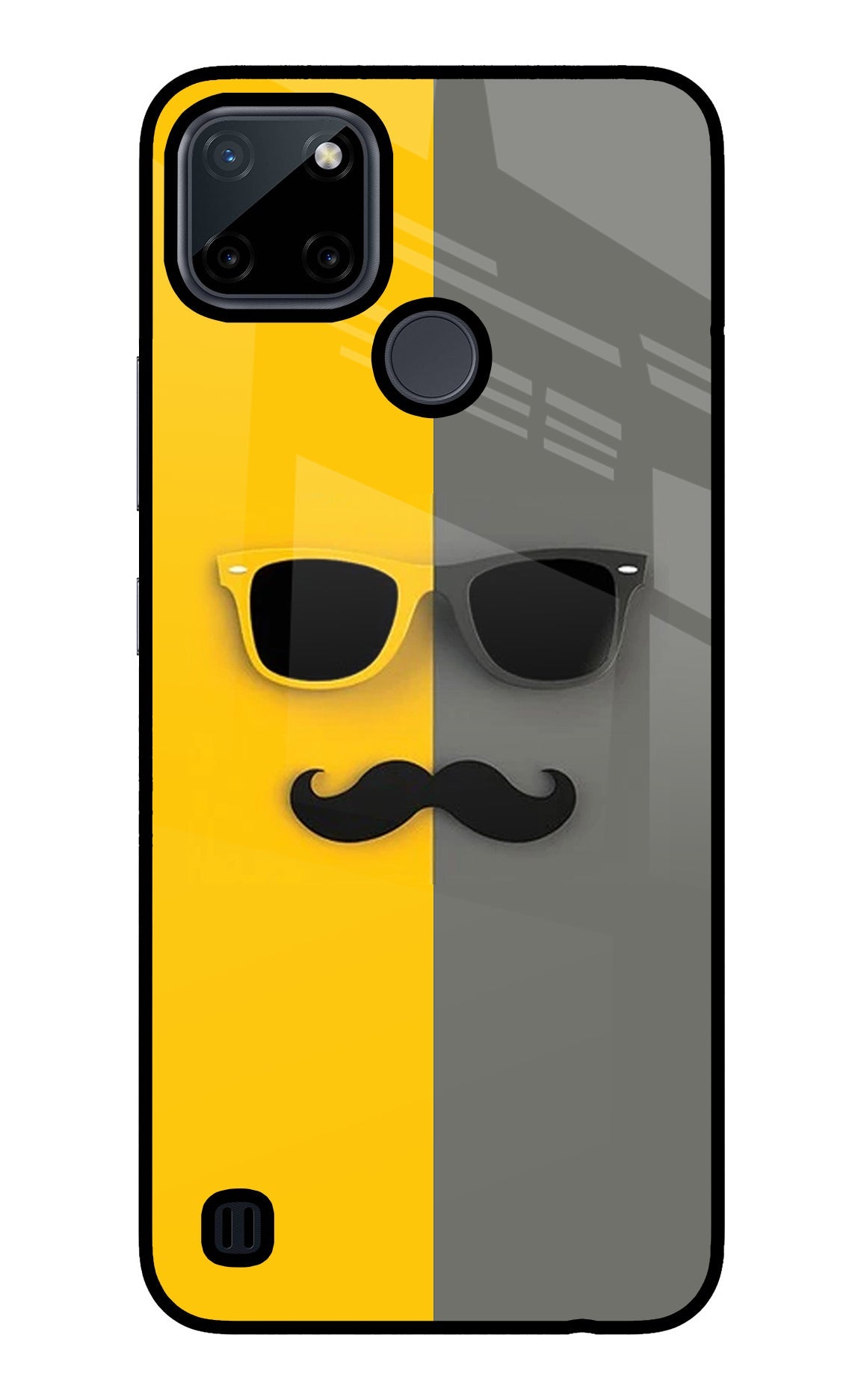 Sunglasses with Mustache Realme C21Y/C25Y Glass Case