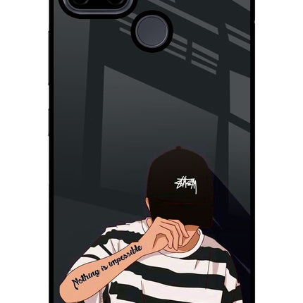 Aesthetic Boy Realme C21Y/C25Y Glass Case Back Cover by Casekaro