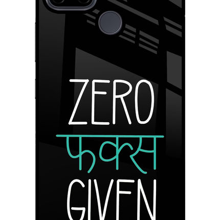 Zero Fucks Given Realme C21Y/C25Y Glass Case Back Cover by Casekaro