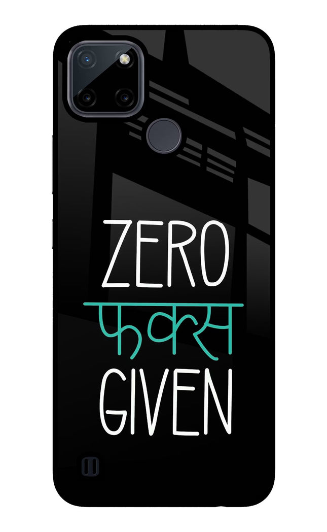 Zero Fucks Given Realme C21Y/C25Y Glass Case Back Cover by Casekaro