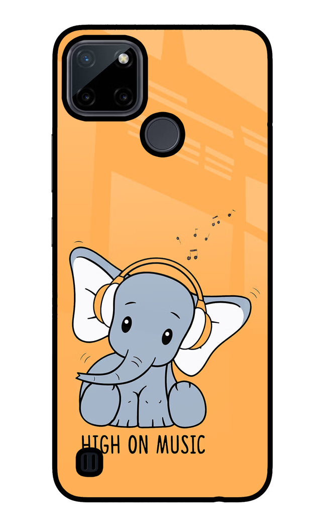 High On Music Realme C21Y/C25Y Glass Case Back Cover by Casekaro