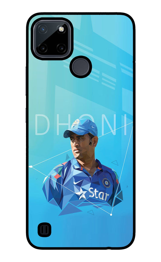 Dhoni Artwork Realme C21Y/C25Y Glass Case