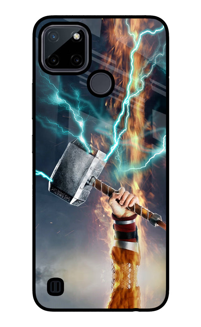 Thor Hammer Mjolnir Realme C21Y/C25Y Glass Case Back Cover by Casekaro