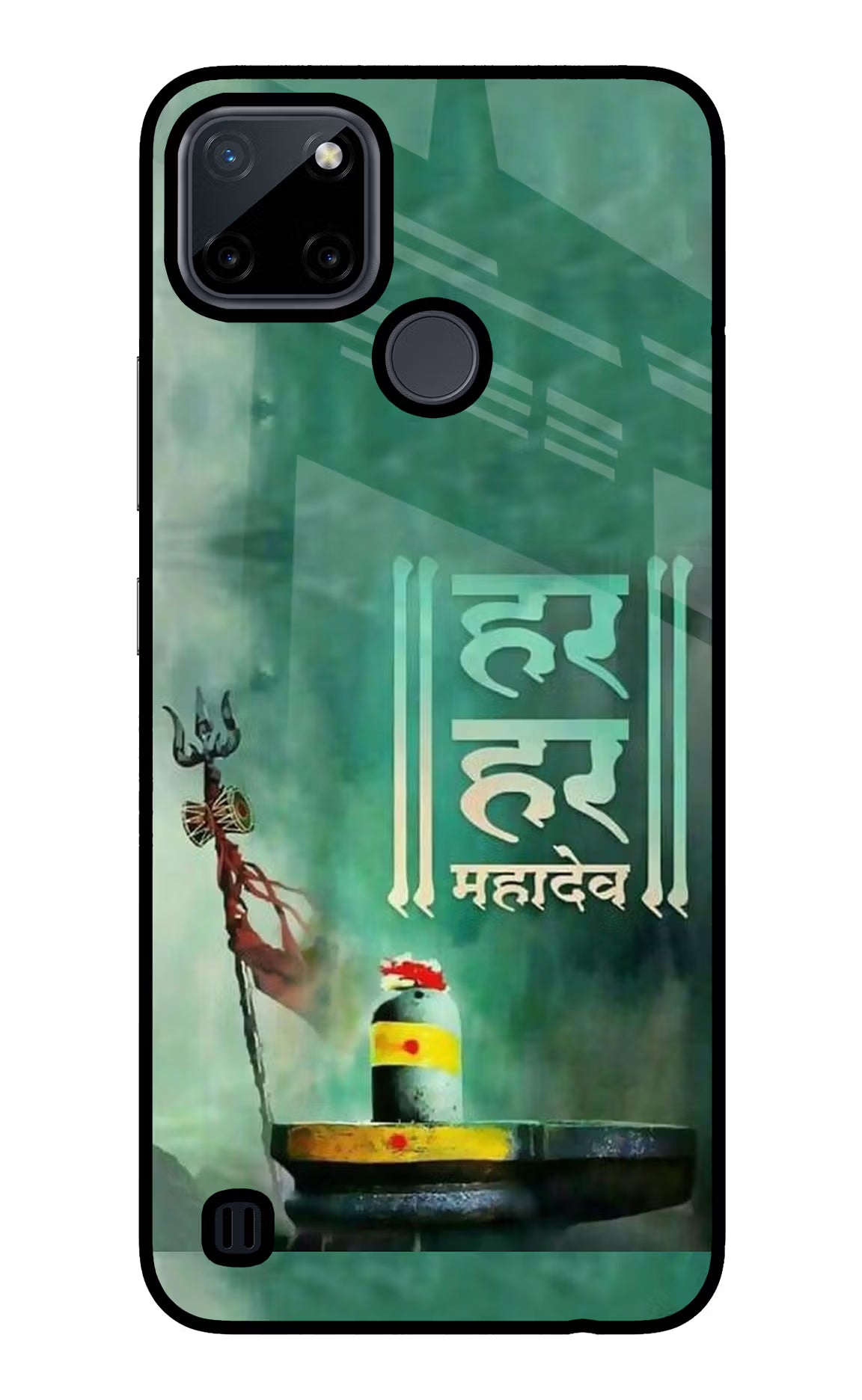 Har Har Mahadev Shivling Realme C21Y/C25Y Glass Case Back Cover by Casekaro