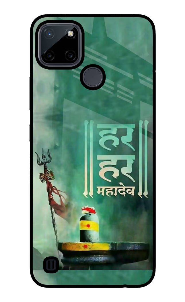 Har Har Mahadev Shivling Realme C21Y/C25Y Glass Case Back Cover by Casekaro