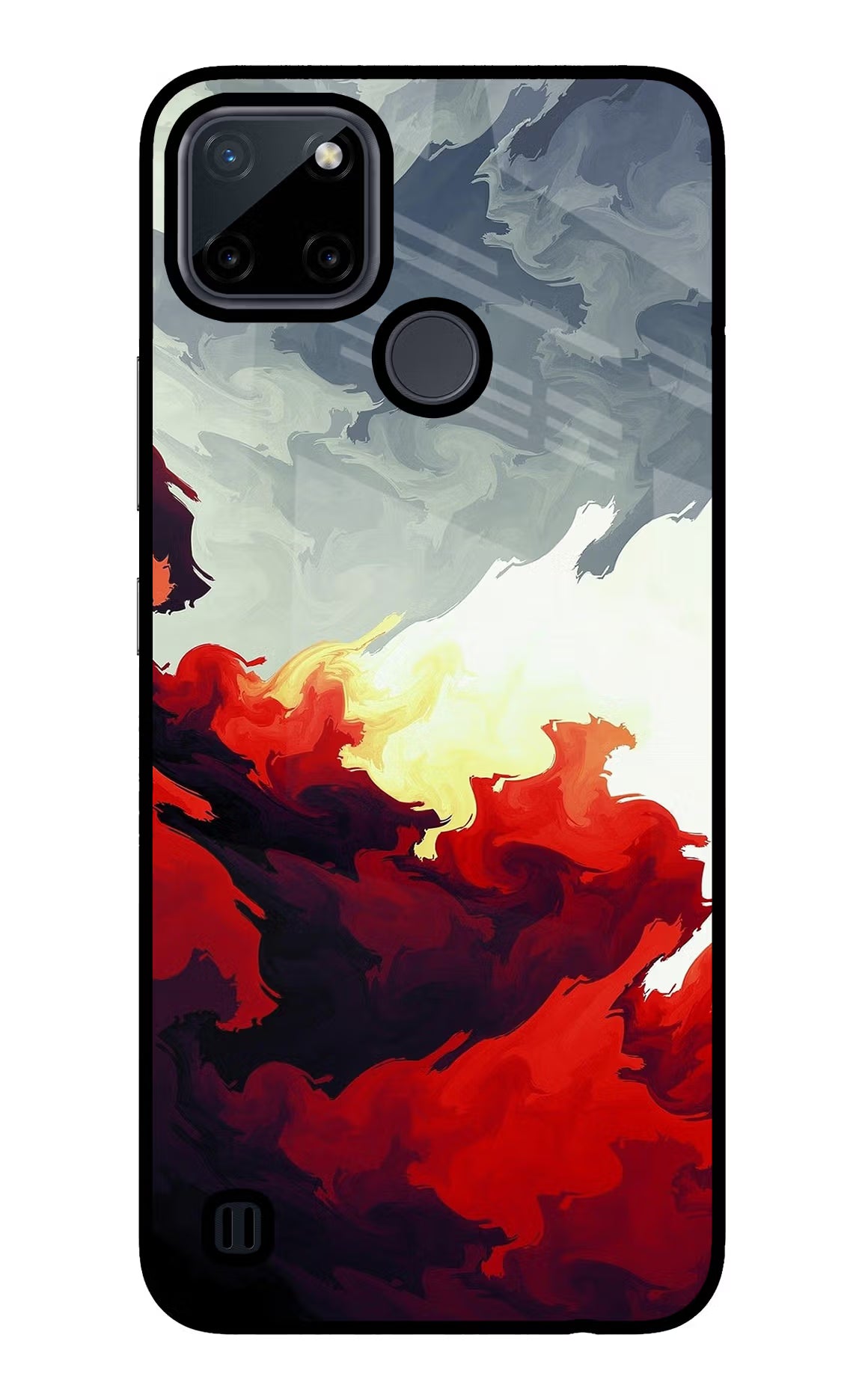 Fire Cloud Realme C21Y/C25Y Glass Case Back Cover by Casekaro