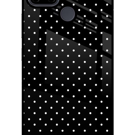 White Dots Realme C21Y/C25Y Glass Case Back Cover by Casekaro
