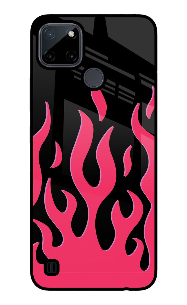 Fire Flames Realme C21Y/C25Y Glass Case Back Cover by Casekaro