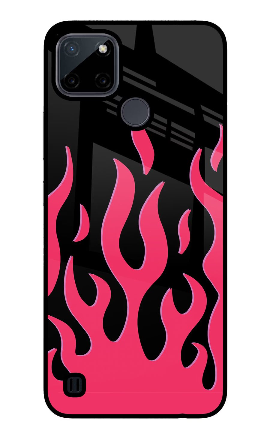 Fire Flames Realme C21Y/C25Y Back Cover, Glass case
