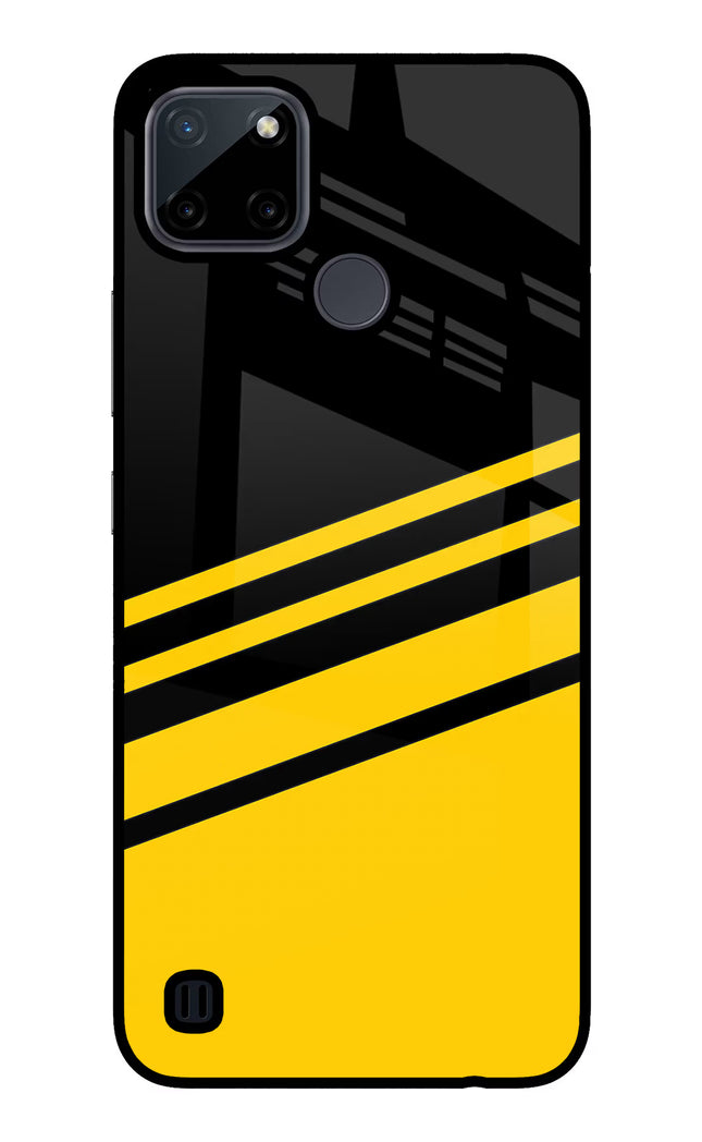 Yellow Shades Realme C21Y/C25Y Glass Case Back Cover by Casekaro