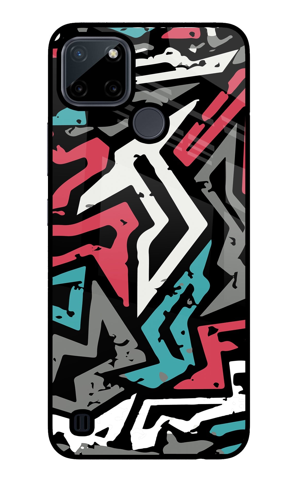 Geometric Graffiti Realme C21Y/C25Y Glass Case