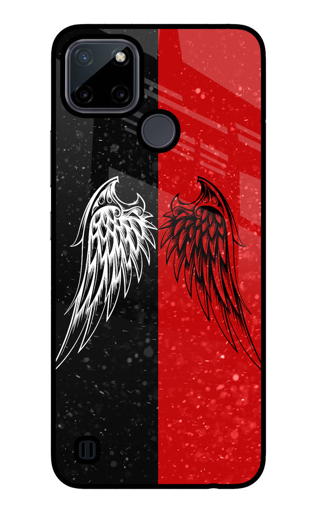 Wings Realme C21Y/C25Y Glass Case Back Cover by Casekaro
