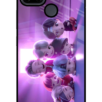 BTS Chibi Realme C21Y/C25Y Glass Case Back Cover by Casekaro