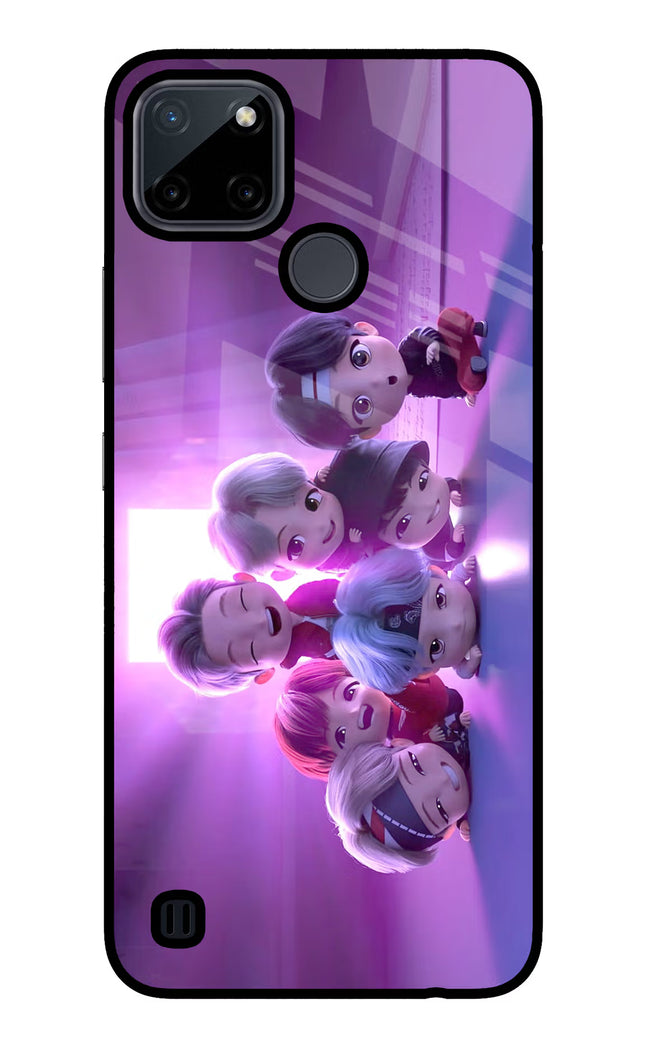 BTS Chibi Realme C21Y/C25Y Glass Case Back Cover by Casekaro