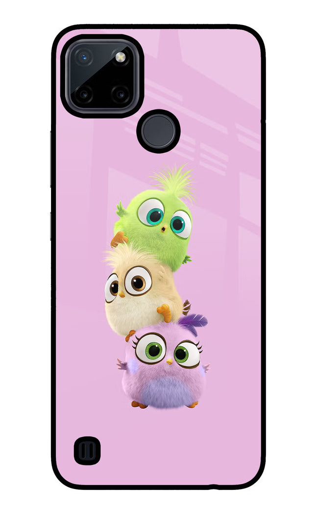 Cute Little Birds Realme C21Y/C25Y Glass Case Back Cover by Casekaro