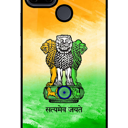 Satyamev Jayate Flag Realme C21Y/C25Y Glass Case Back Cover by Casekaro