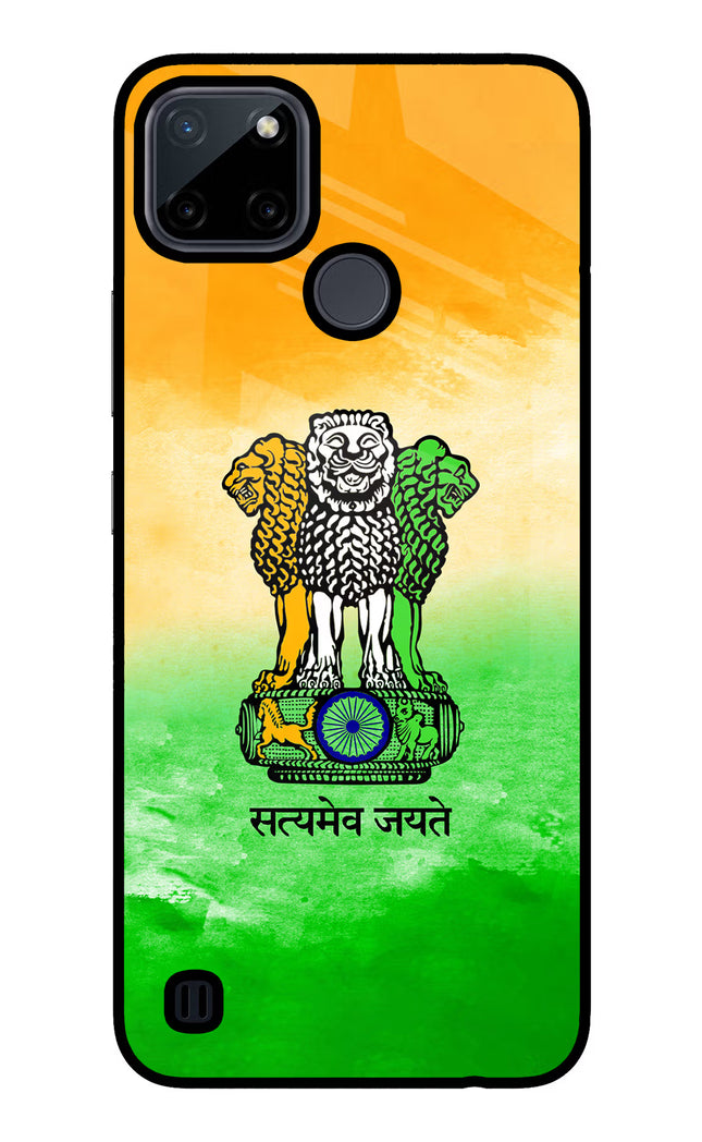 Satyamev Jayate Flag Realme C21Y/C25Y Glass Case Back Cover by Casekaro