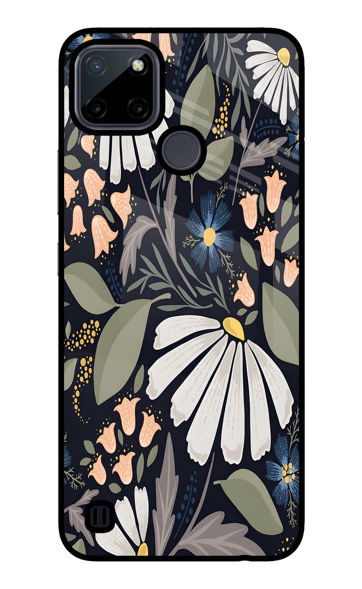 Flowers Art Realme C21Y/C25Y Glass Case Back Cover by Casekaro