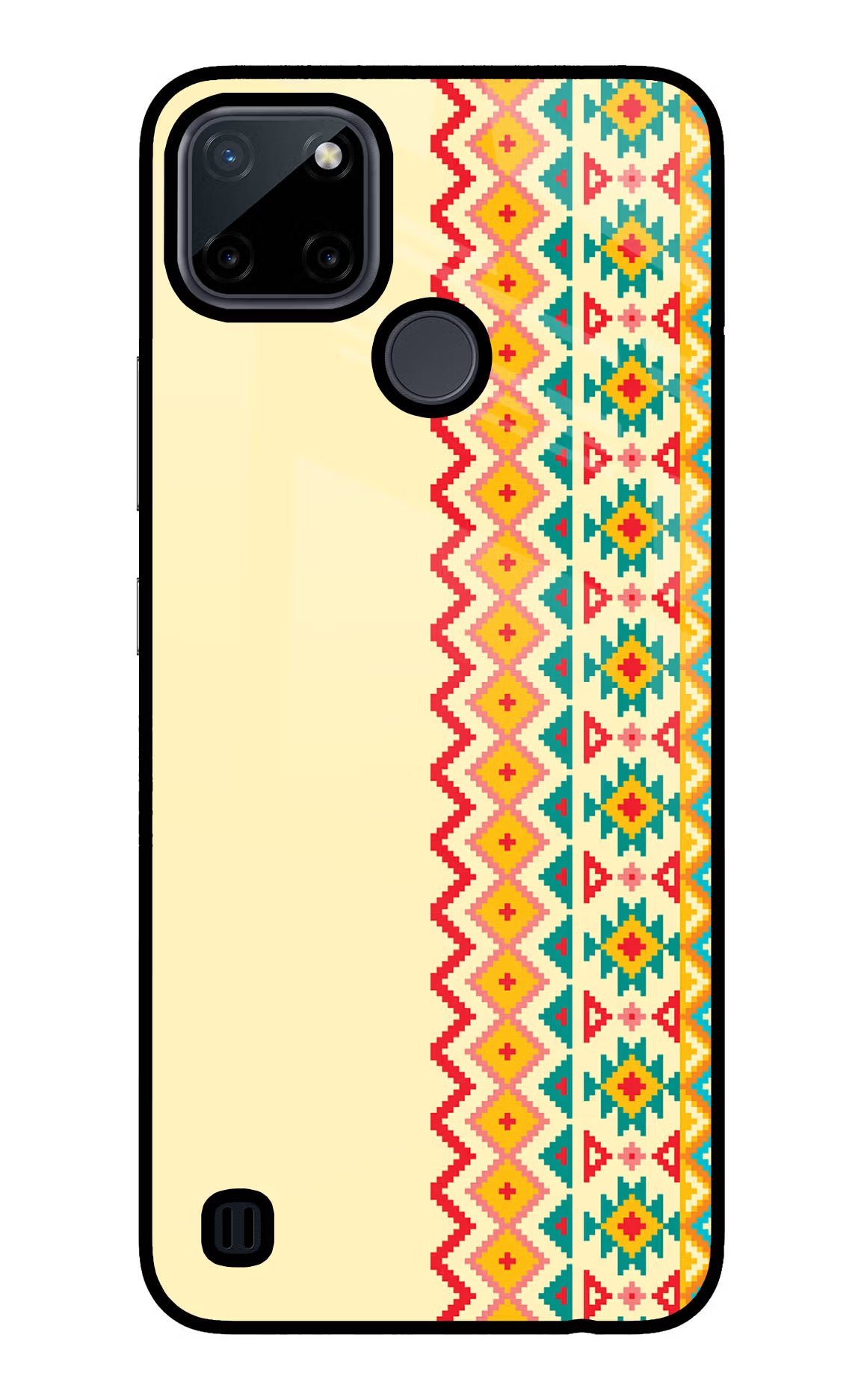 Ethnic Seamless Realme C21Y/C25Y Glass Case Back Cover by Casekaro