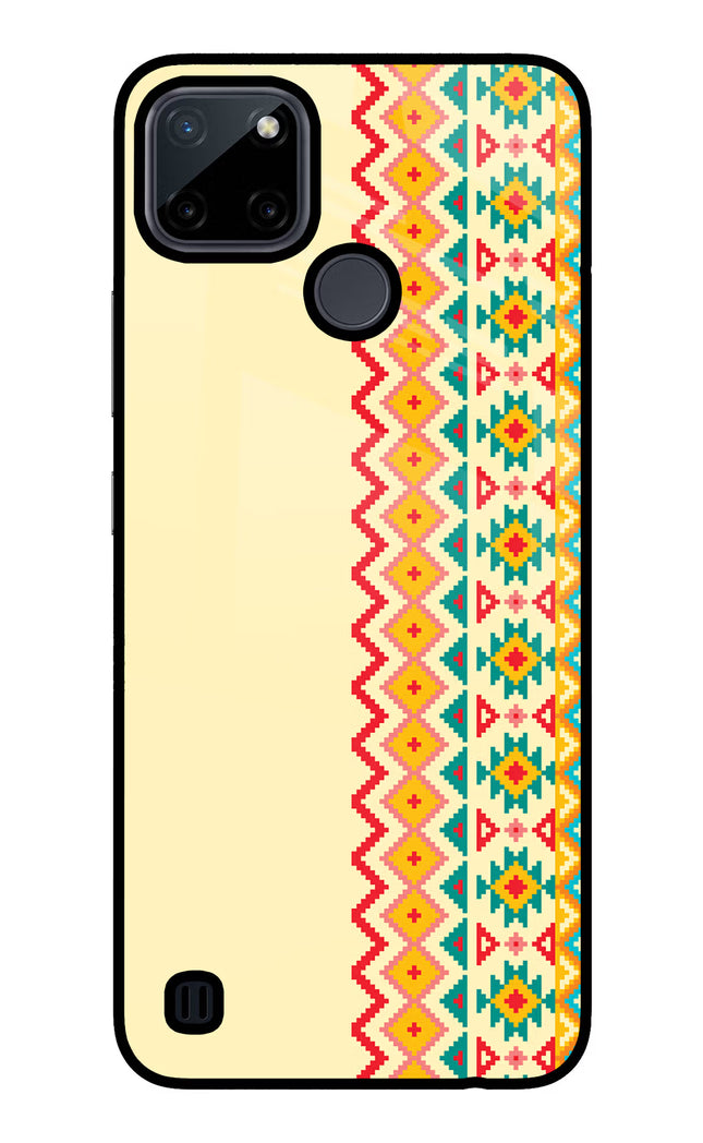 Ethnic Seamless Realme C21Y/C25Y Glass Case Back Cover by Casekaro