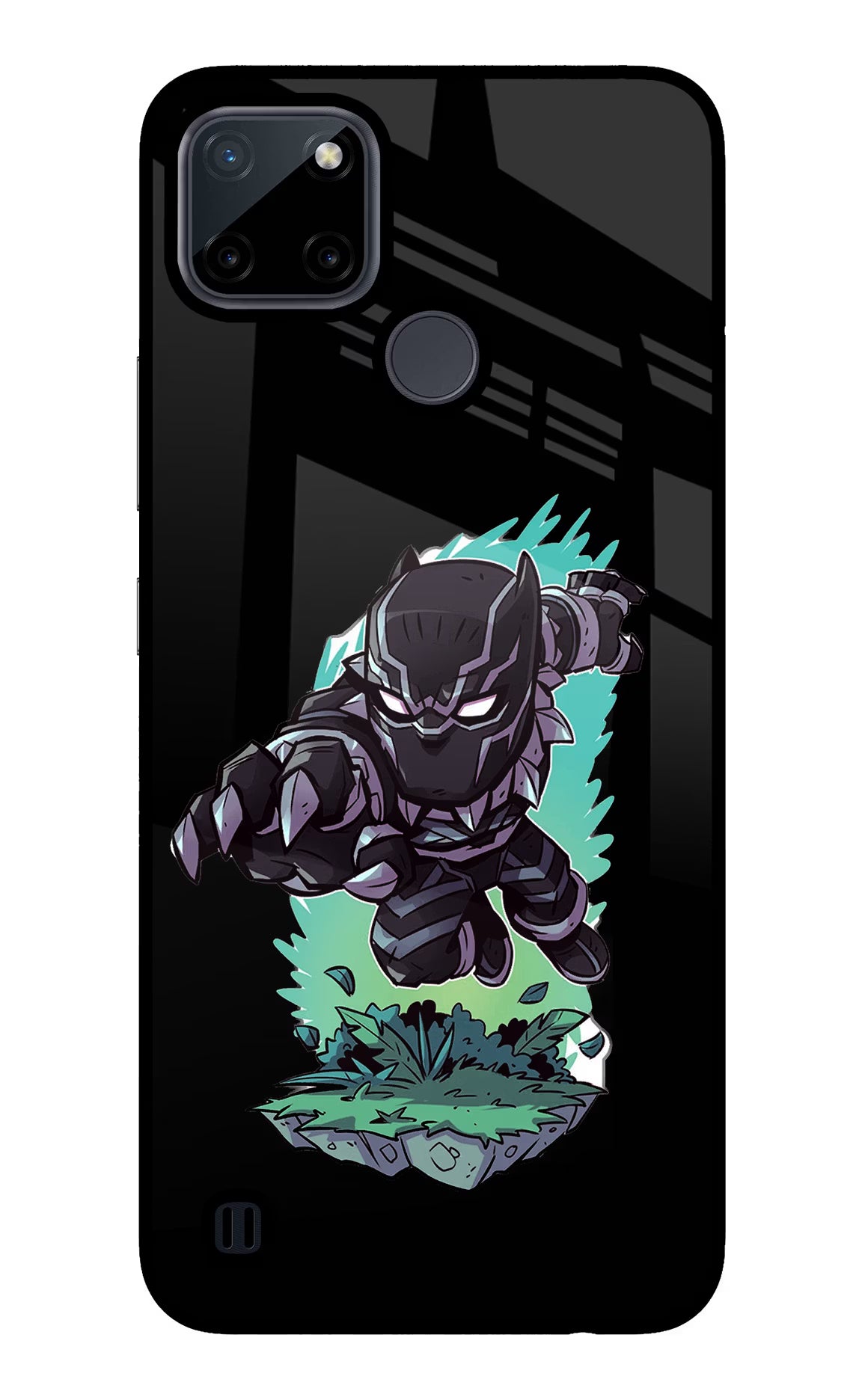 Black Panther Realme C21Y/C25Y Glass Case Back Cover by Casekaro