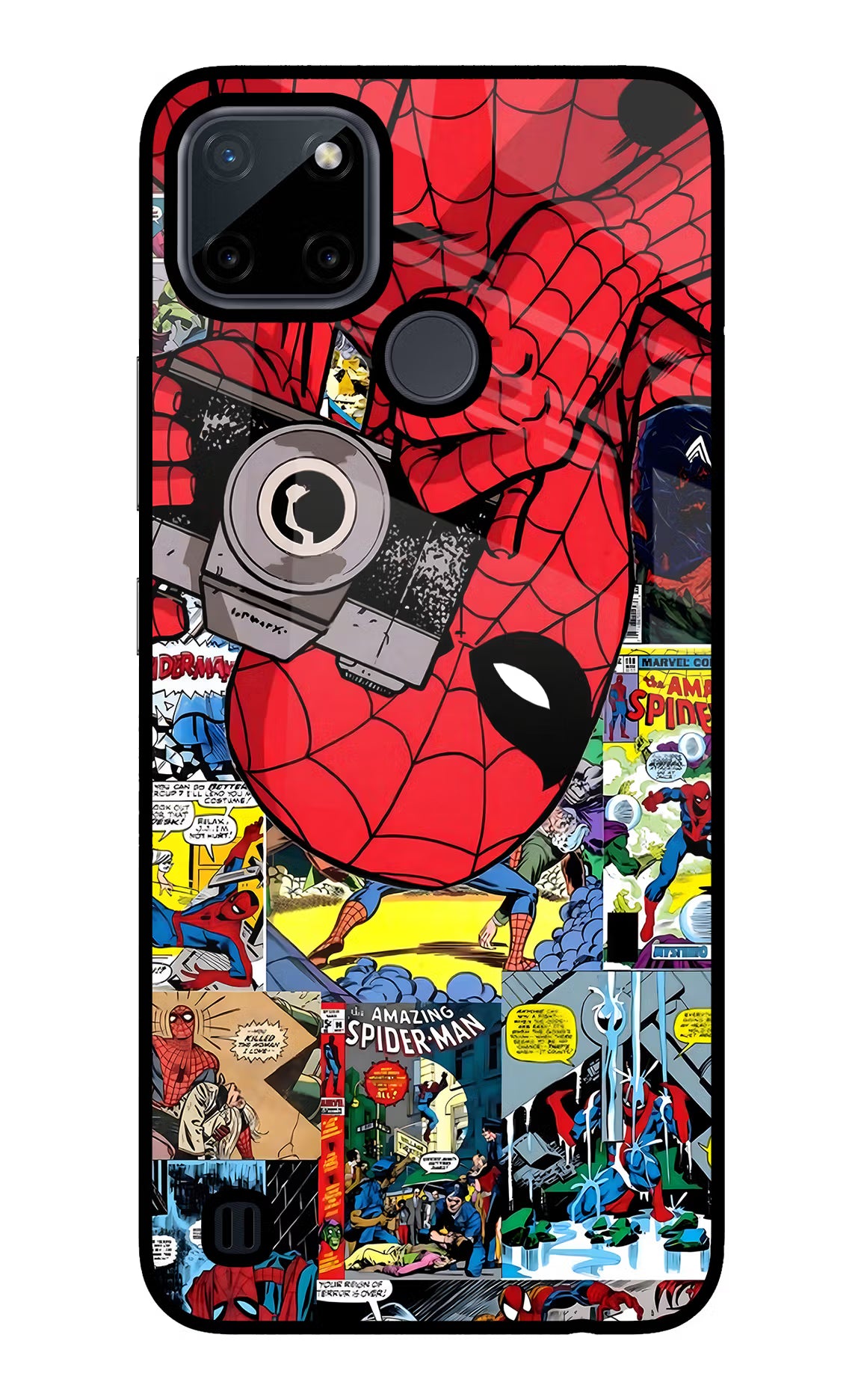 Spider Man Realme C21Y/C25Y Glass Case Back Cover by Casekaro