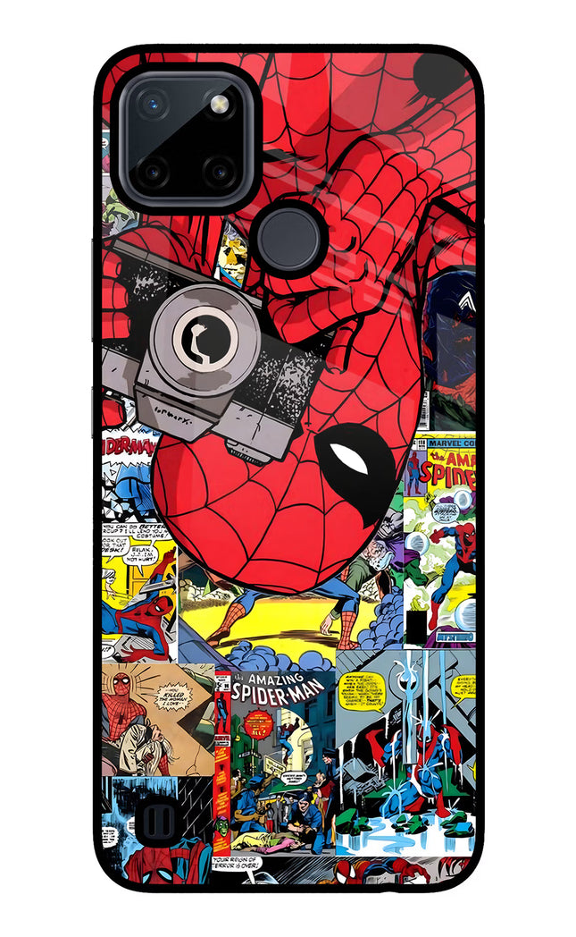 Spider Man Realme C21Y/C25Y Glass Case Back Cover by Casekaro