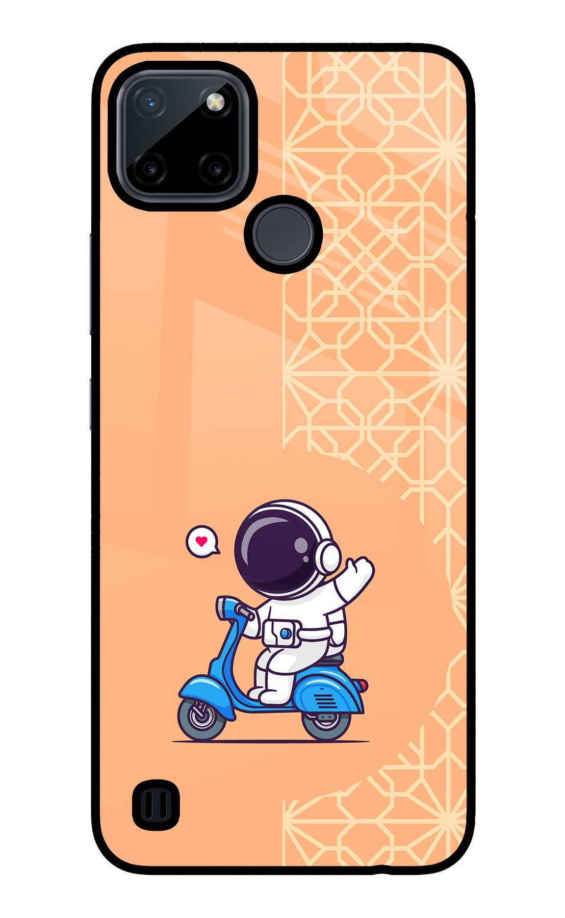 Cute Astronaut Riding Realme C21Y/C25Y Glass Case