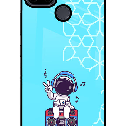 Cute Astronaut Chilling Realme C21Y/C25Y Glass Case Back Cover by Casekaro