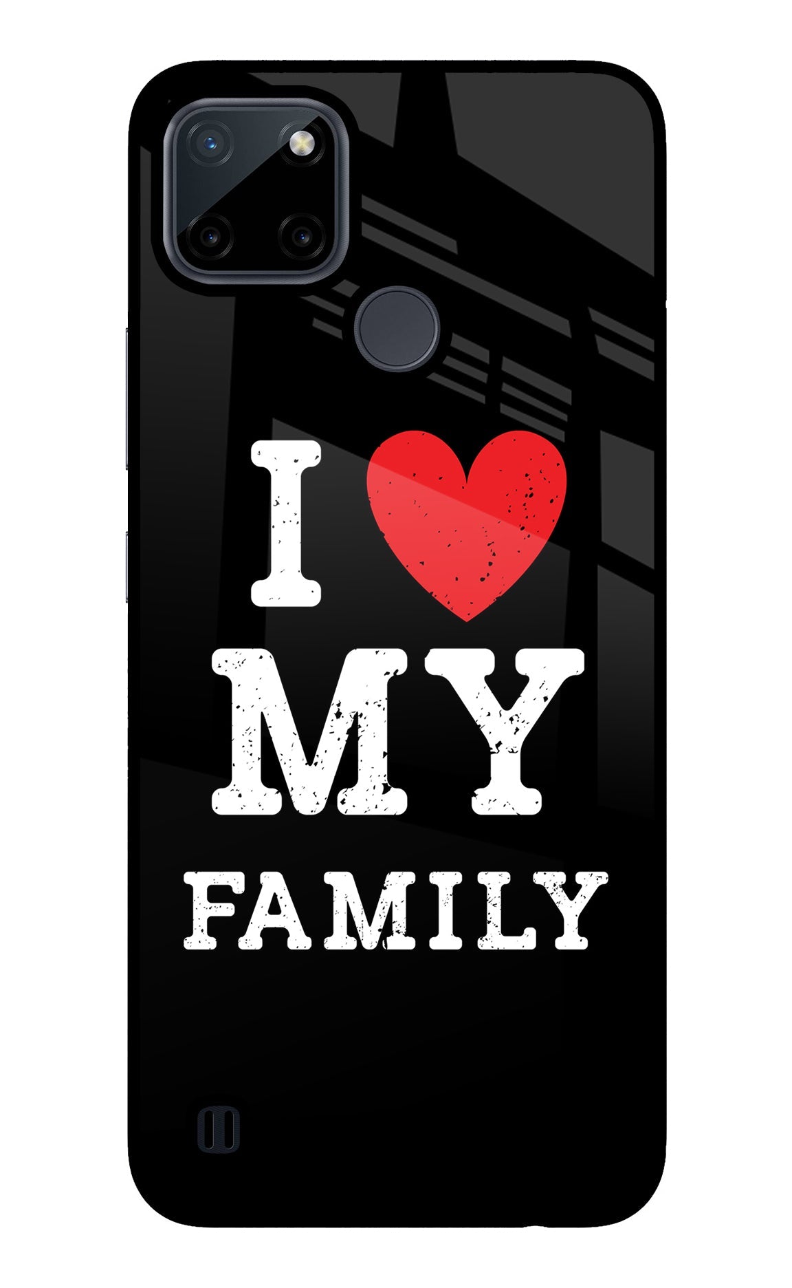 I Love My Family Realme C21Y/C25Y Glass Case