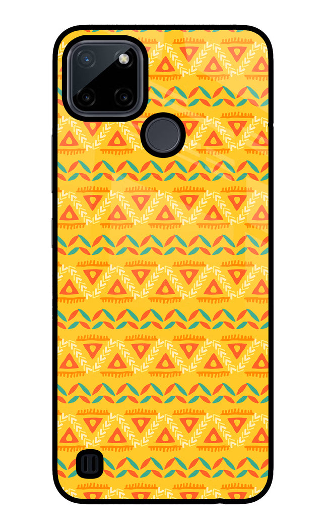 Tribal Pattern Realme C21Y/C25Y Glass Case Back Cover by Casekaro