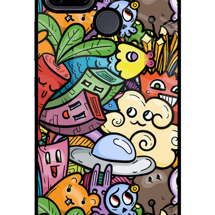 Veggie Doodle Realme C21Y/C25Y Glass Case Back Cover by Casekaro