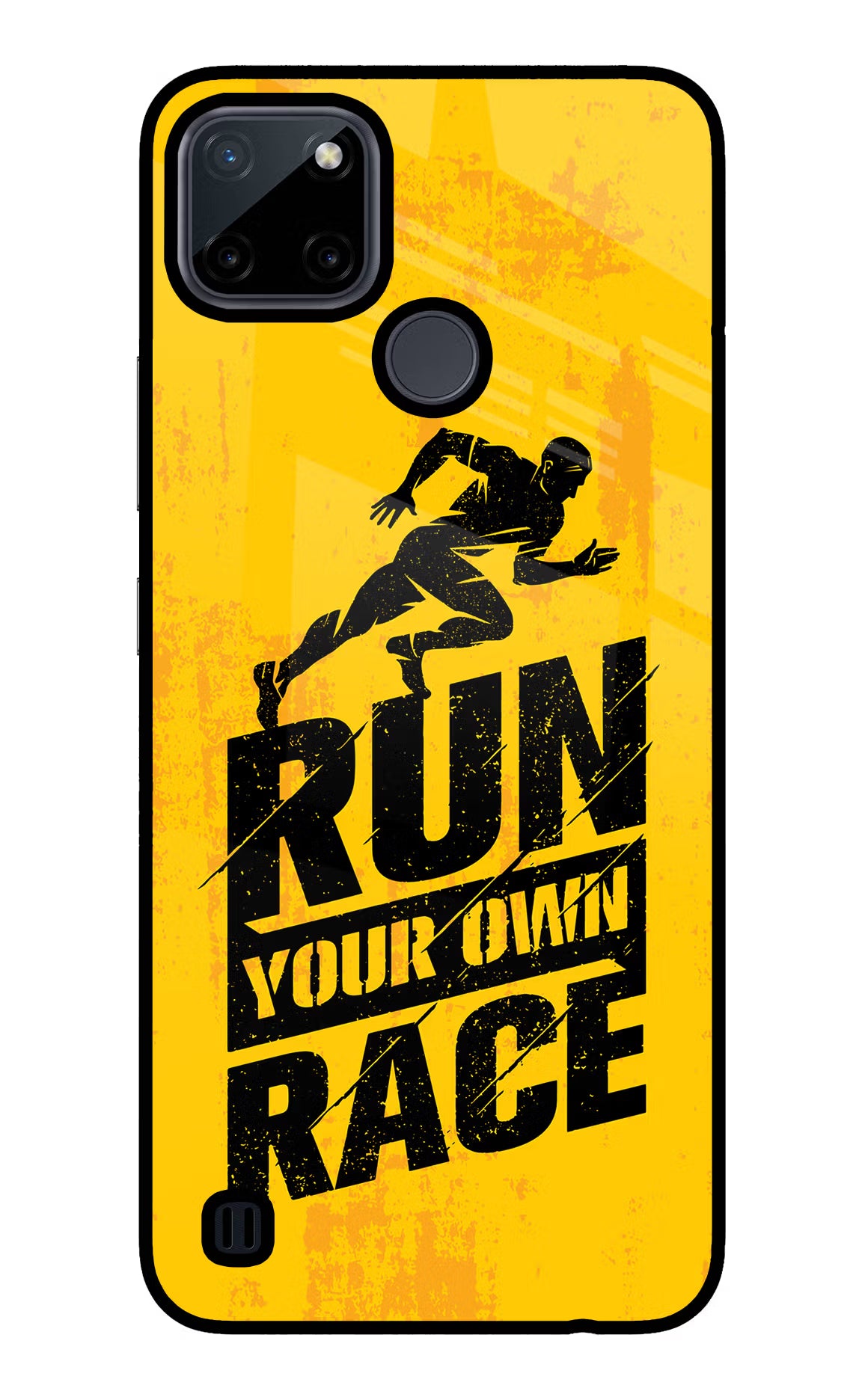 Run Your Own Race Realme C21Y/C25Y Glass Case Back Cover by Casekaro