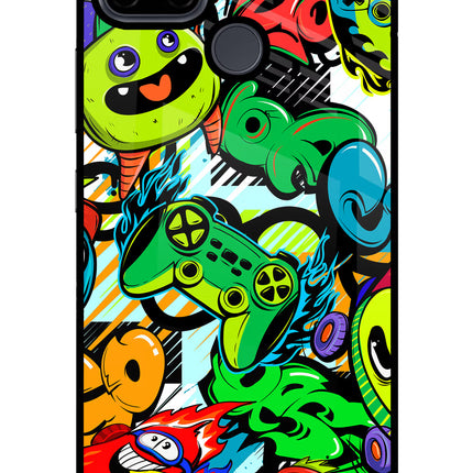 Game Doodle Realme C21Y/C25Y Glass Case Back Cover by Casekaro