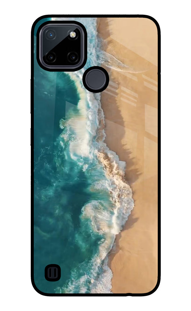 Ocean Beach Realme C21Y/C25Y Glass Case Back Cover by Casekaro