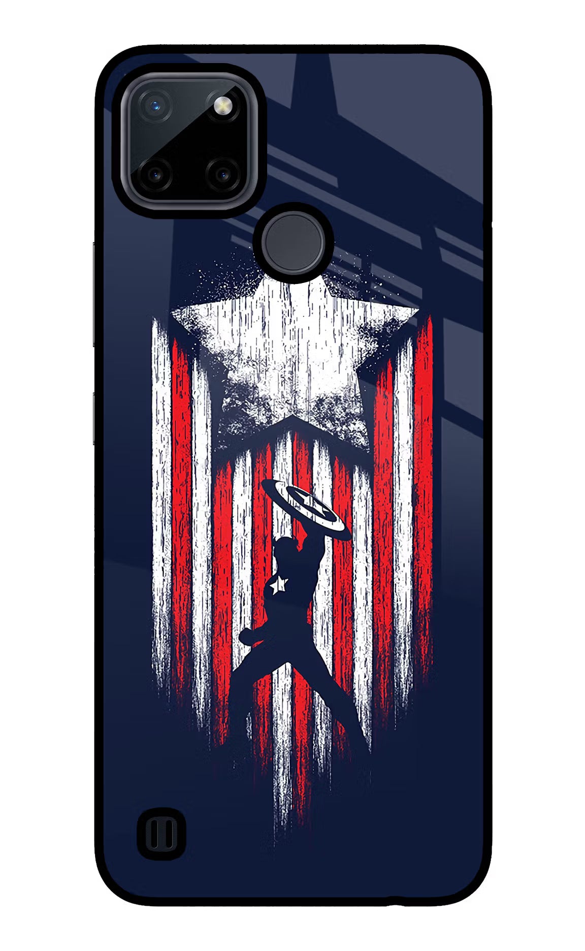 Captain America Marvel Art Realme C21Y/C25Y Glass Case Back Cover by Casekaro