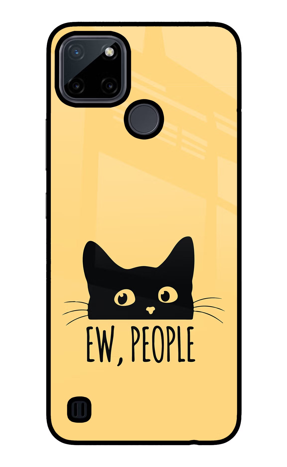 Ew People Catitude Realme C21Y/C25Y Glass Case Back Cover by Casekaro