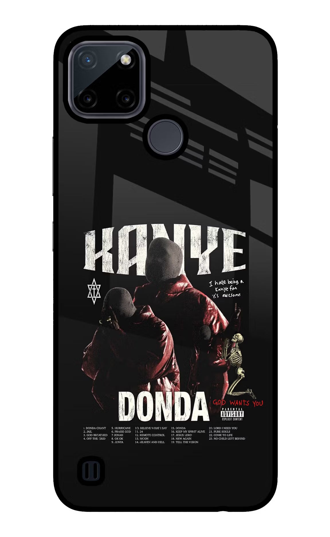 Donda Kanye West Realme C21Y/C25Y Glass Case Back Cover by Casekaro
