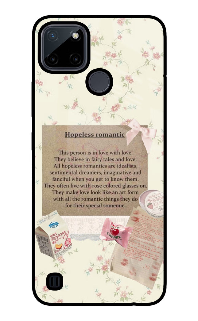 Hopeless Romantic Realme C21Y/C25Y Glass Case Back Cover by Casekaro