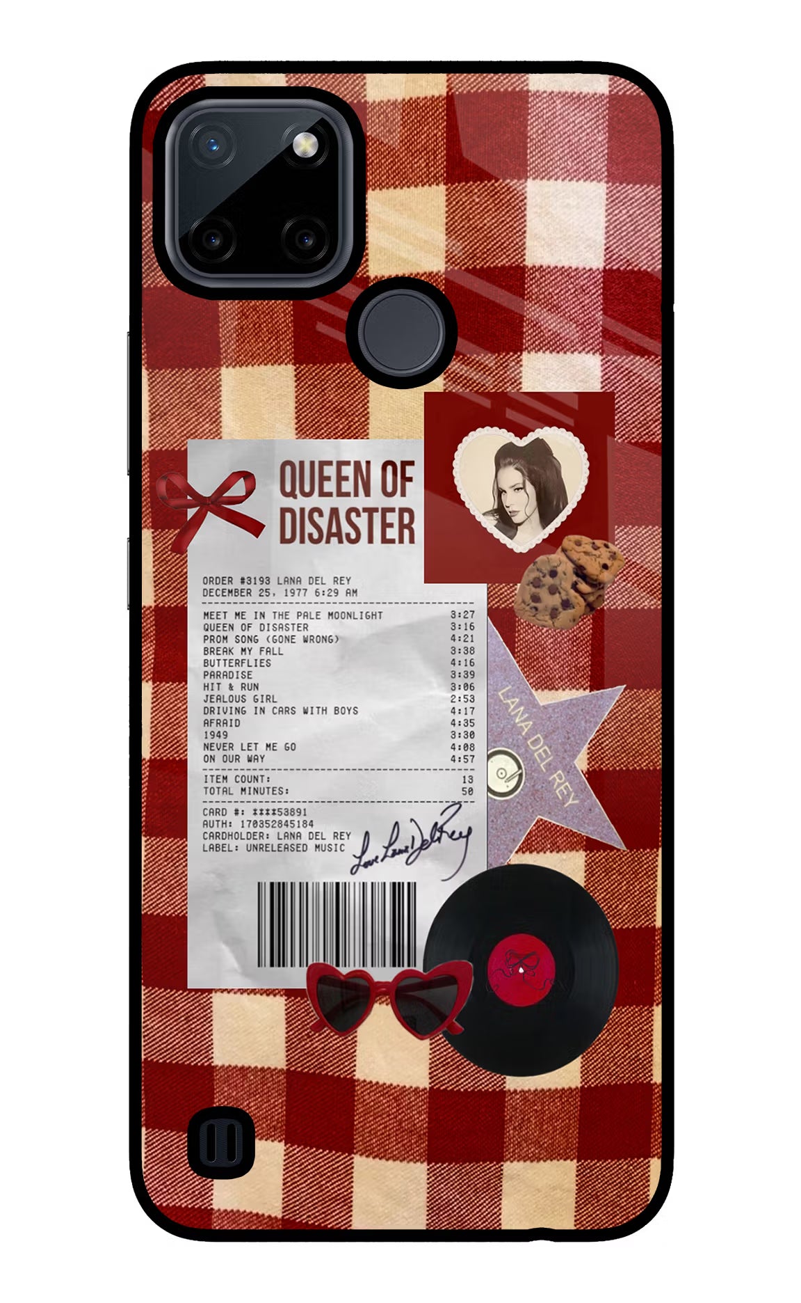 Queen of Disaster Realme C21Y/C25Y Glass Case Back Cover by Casekaro