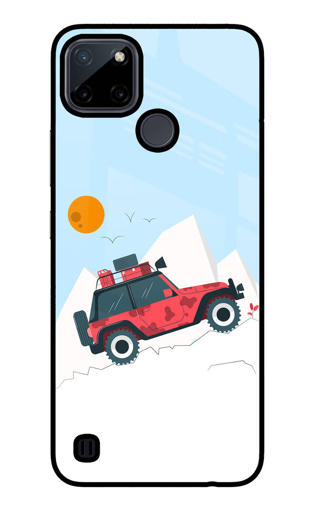 Mountain Trail Beast Realme C21Y/C25Y Glass Case Back Cover by Casekaro