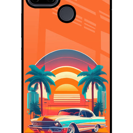 Palm Drive 80s Realme C21Y/C25Y Glass Case Back Cover by Casekaro