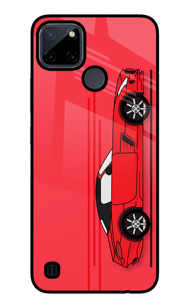 Red Velocity Realme C21Y/C25Y Glass Case Back Cover by Casekaro