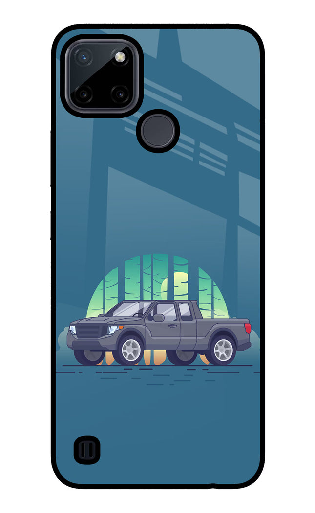Retro Garage Vibe Realme C21Y/C25Y Glass Case Back Cover by Casekaro