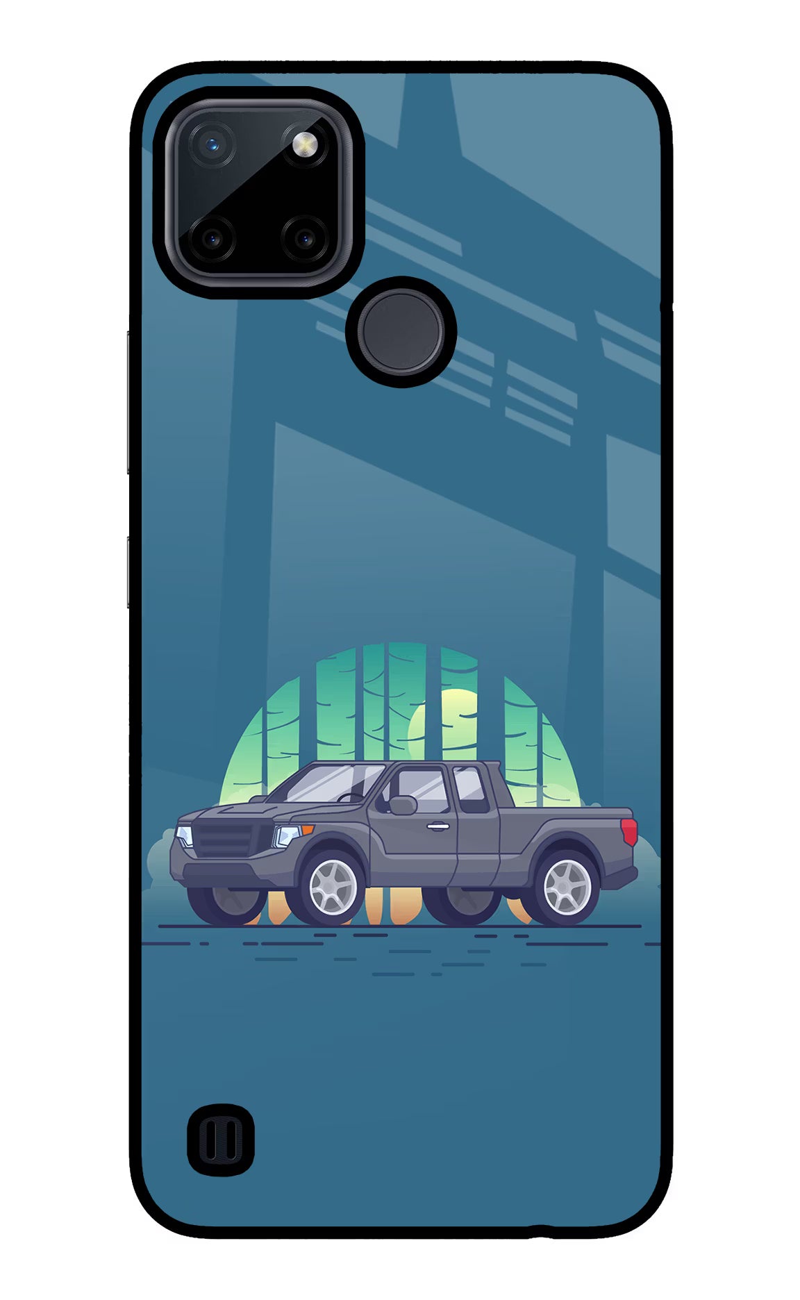 Retro Garage Vibe Realme C21Y/C25Y Glass Case