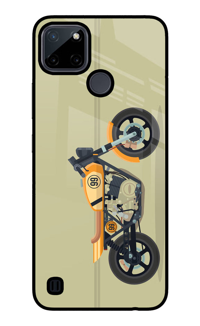 Vertical Speedster Realme C21Y/C25Y Glass Case Back Cover by Casekaro