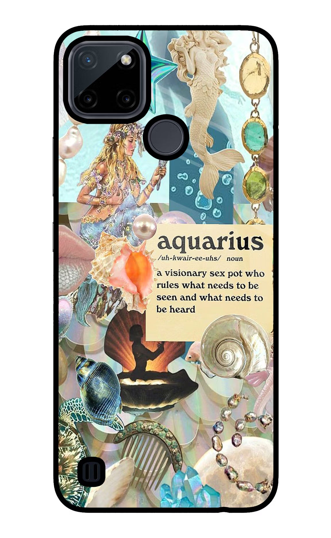 Aquarius Zodiac Realme C21Y/C25Y Glass Case Back Cover by Casekaro